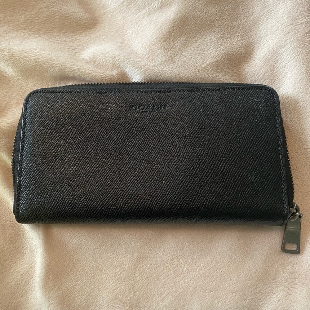 Black Coach zip around wallet